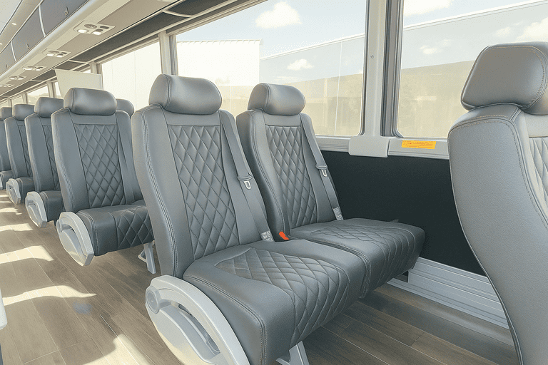 interior of Hollywood Shuttle Bus Rentals charter bus